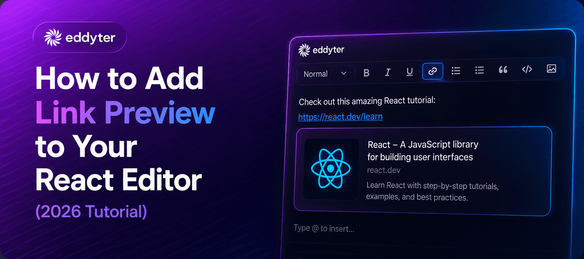 How to Add Link Preview to Your React Editor (2026 Tutorial)
