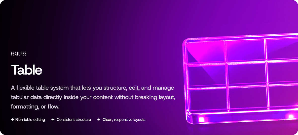 Table: Structure and Manage Data Without Breaking Your Layout